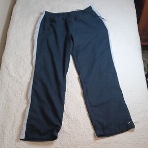 Nike Men's Navy Blue Joggers with White Stripes
